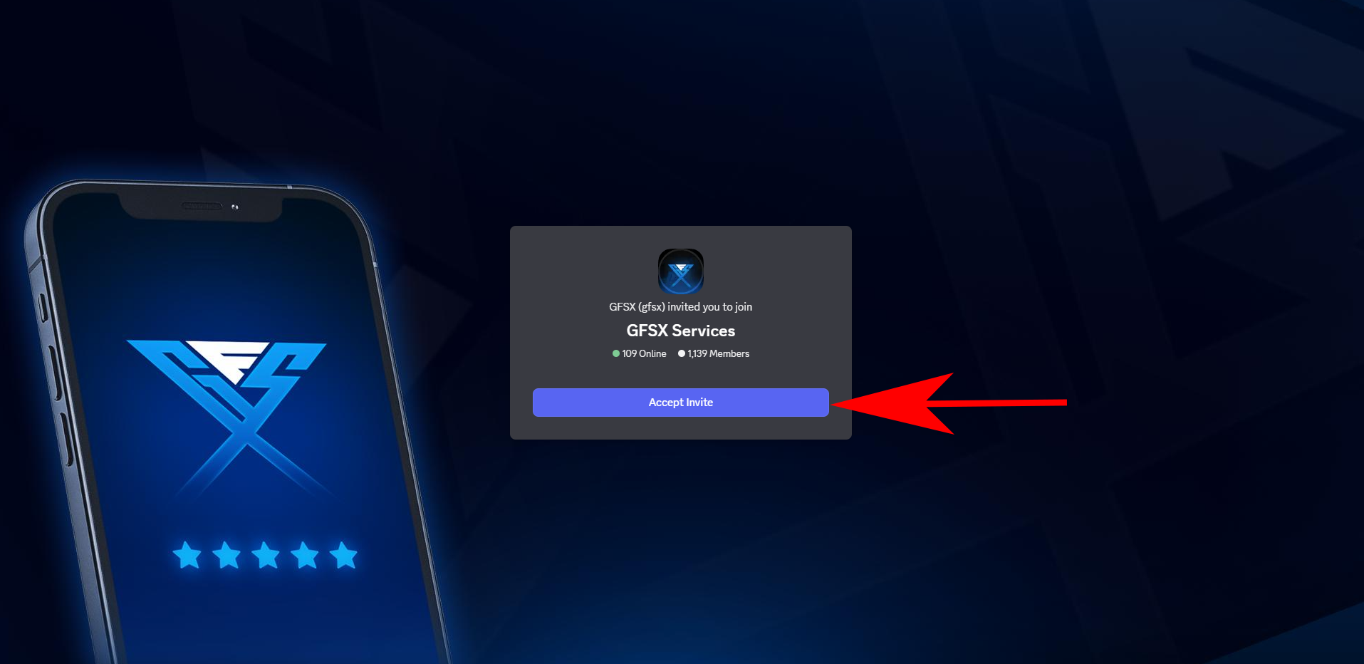 Discord invite screen